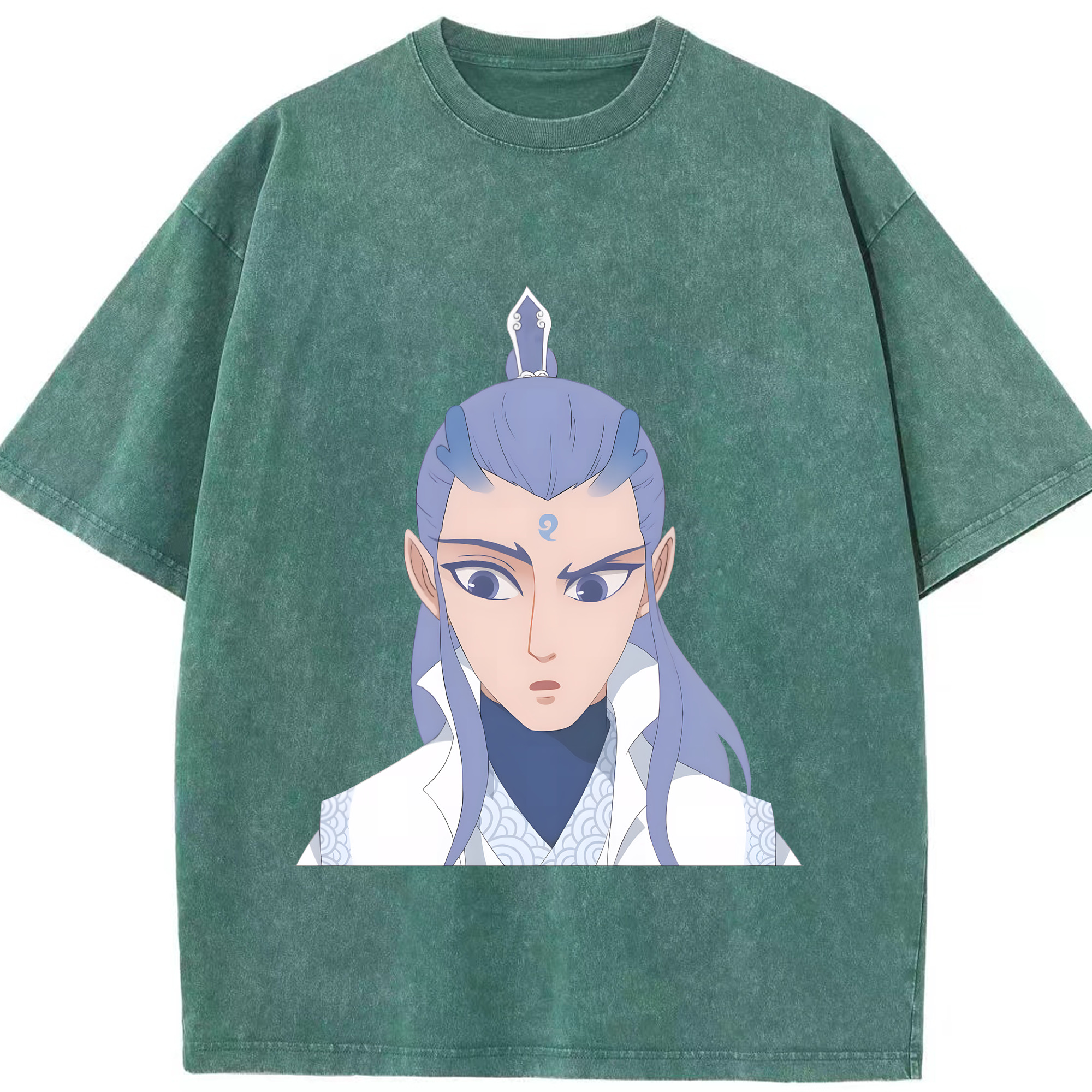 （画像用） Ne Zha 2 ナタ 魔童の大暴れ 綿100% ヴィンテージ風 半袖Tシャツ（フロントプリント）